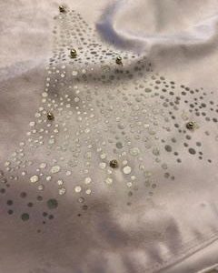 Løper, velour juletre beige
