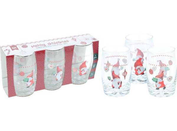 Glass nisse 6x10cm 300ml 3stk
