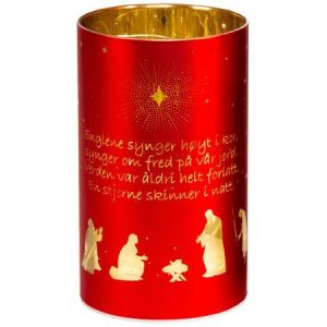 Lyslykt LED En stjerne rød 9x15cm