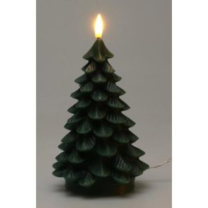 Stearinlys LED Juletre grønn Timer 11cm