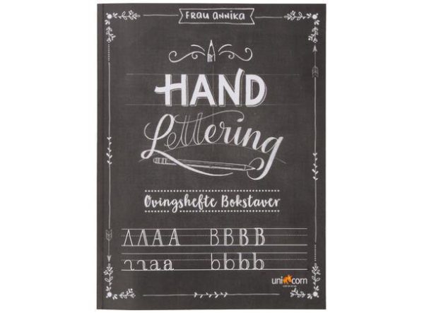 Handlettering bokstaver, øvingshefte