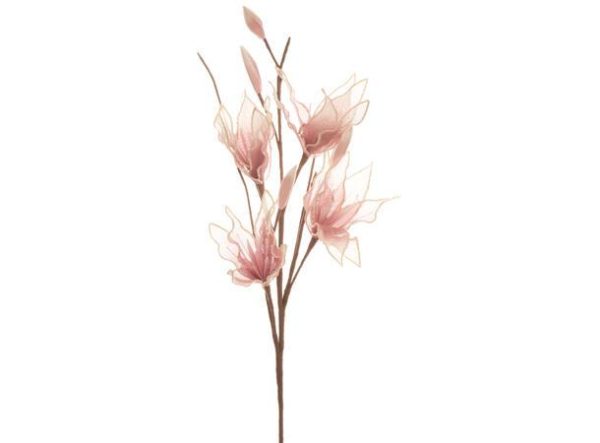 Kvist, rosa blomster/knopper 105cm
