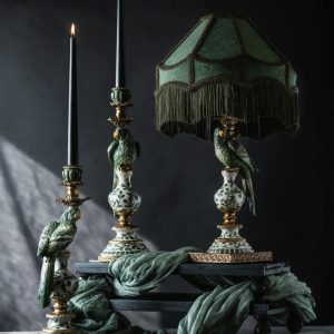 Lampeskjerm grønn frynser