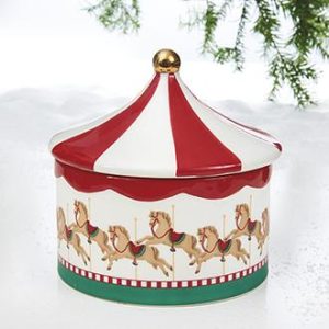 Julekrukke med lokk  hester
