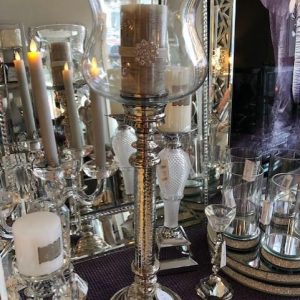 Lysestake med glass, 59cm