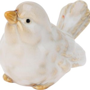 Beige fugl, porselen