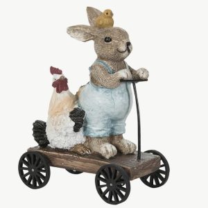 Kanin og høne på kjerre