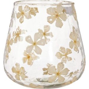 Telysholder/vase, tørka blomster 15cm