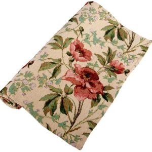 Løper Jaquard blomst krem/grønn 40x140cm