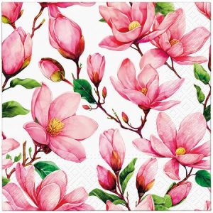 Lunchservietter, Magnolia rosa